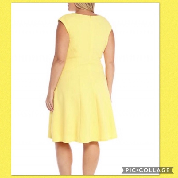 London Times Woman  textured fit & flare dress. - Picture 2 of 3